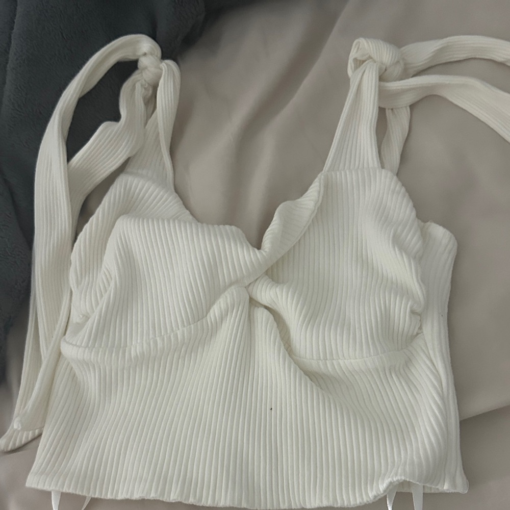 Superdown Jules Tie strap top in white